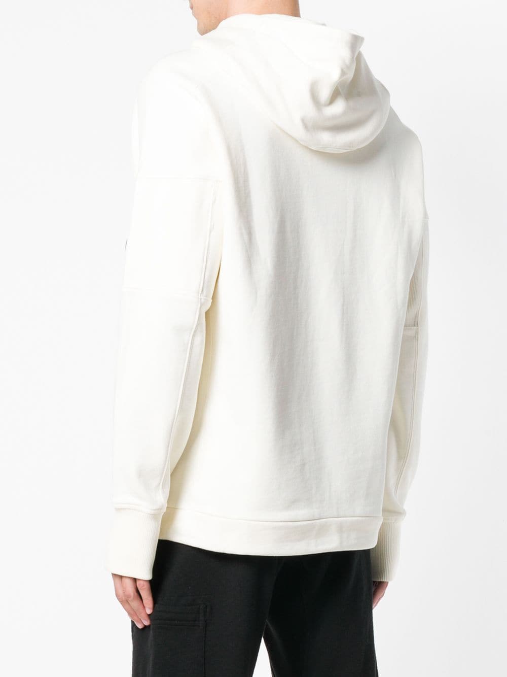 Shop C.p. Company Lens Detail Cotton Hoodie In White