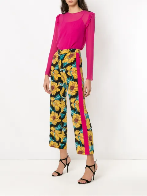 NK COLLECTION PRINTED SILK PANTS