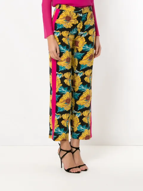 NK COLLECTION PRINTED SILK PANTS
