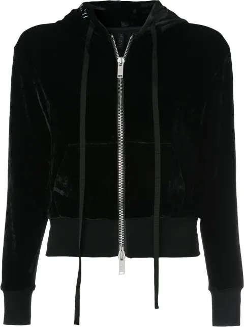 UNRAVEL PROJECT velour basic zip hoodie 