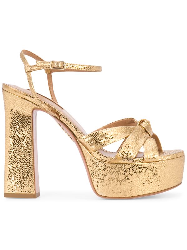 aquazzura gold sandals