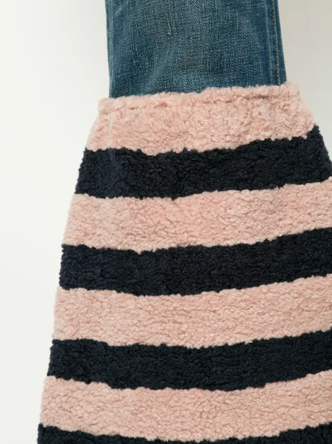TU ES MON TRESOR TU ES MON TRÉSOR STRIPED FLARED EDGE JEANS - BLUE