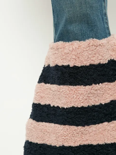 TU ES MON TRESOR TU ES MON TRÉSOR STRIPED FLARED EDGE JEANS - BLUE