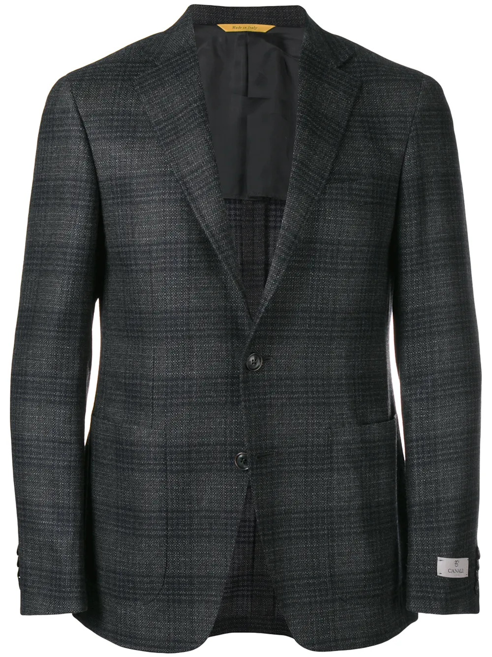 single-breasted check blazer