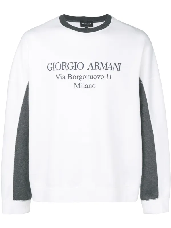 armani sweatshirt white