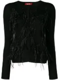 Max Mara feather embellished cardigan - Black