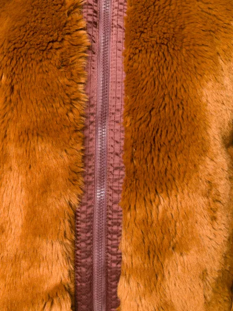 N°21 Nº21 FAUX FUR BOMBER JACKET - BROWN