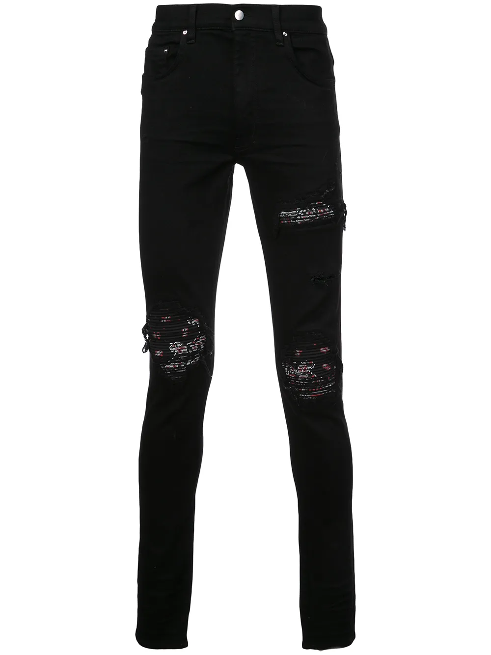 amiri red bandana jeans