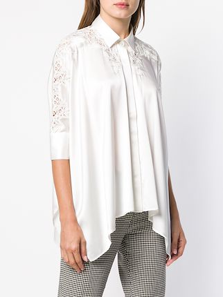 Ermanno Scervino Lace Detail Draped Shirt Farfetch