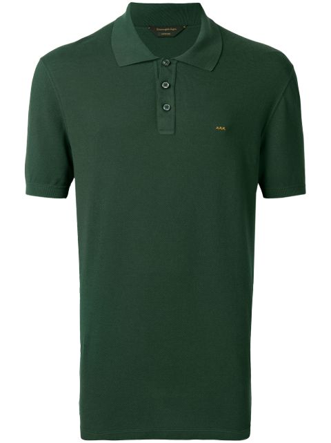 ERMENEGILDO ZEGNA ERMENEGILDO ZEGNA XXX EMBROIDERED POLO SHIRT - GREEN