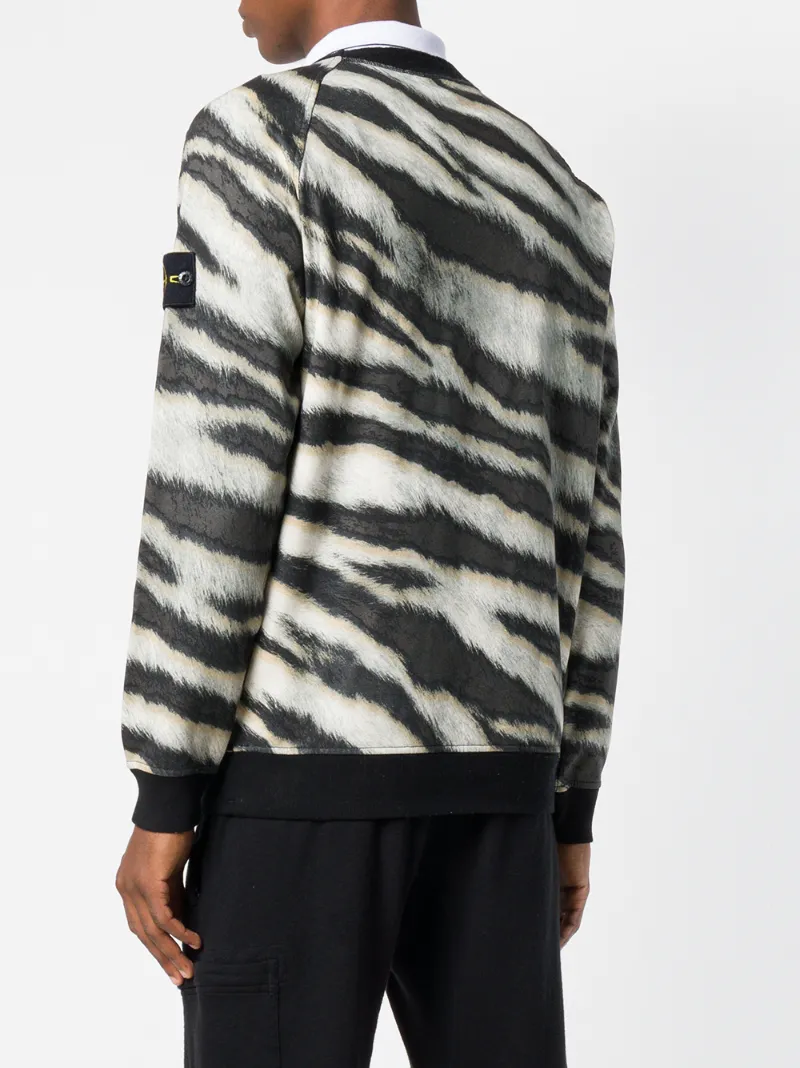 STONE ISLAND Zebra print sweatshirt