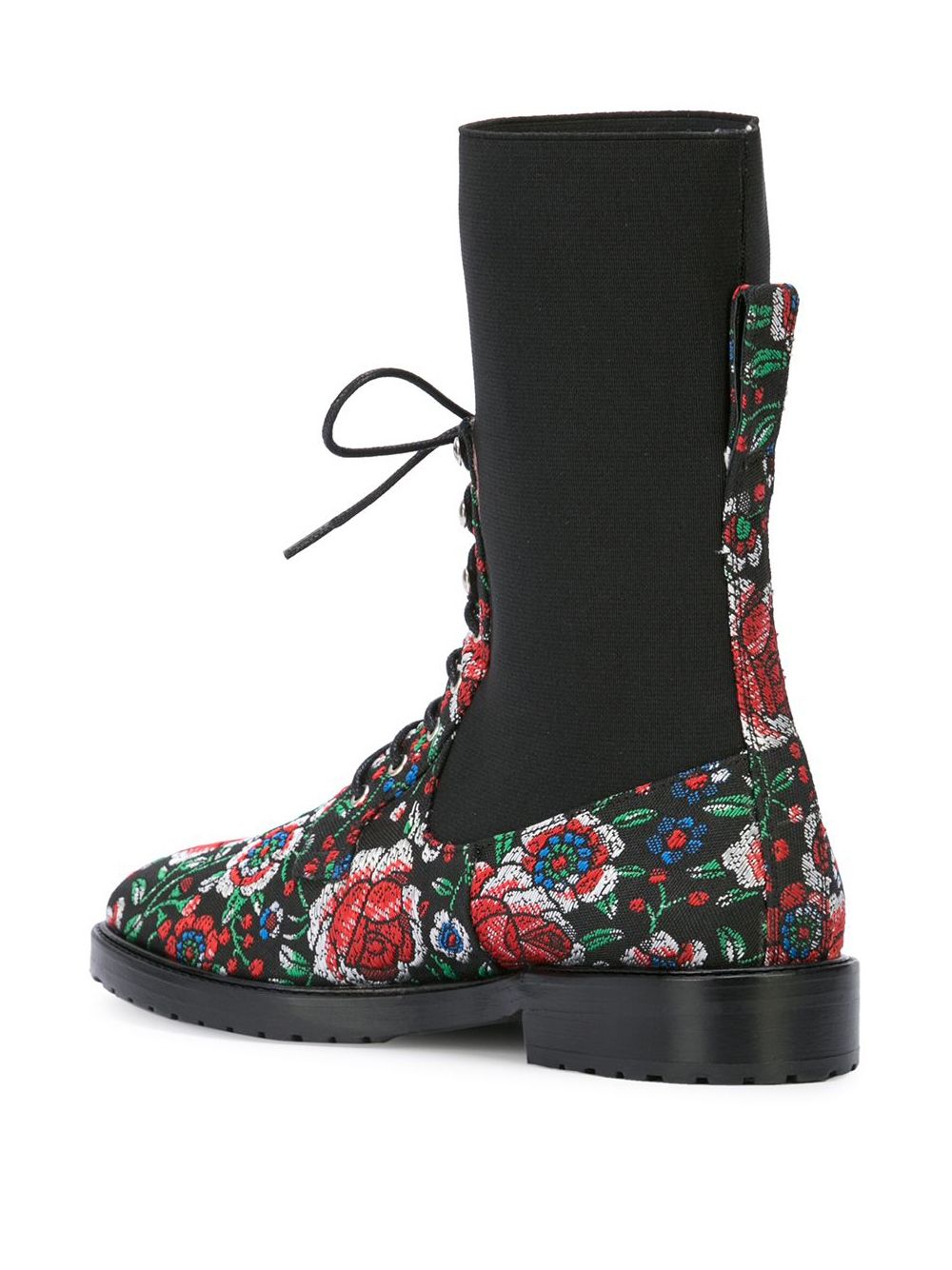 фото Leandra Medine ботинки на шнуровке с цветочным принтом