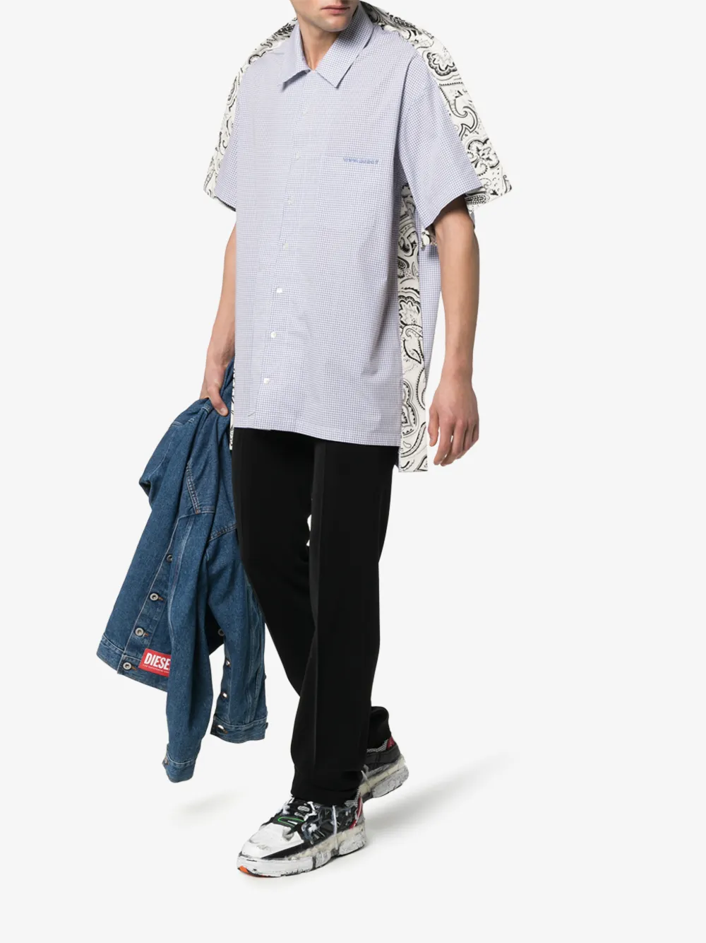Y/project Tops Y/PROJECT KAROHEMD MIT PAISLEY-EINSATZ