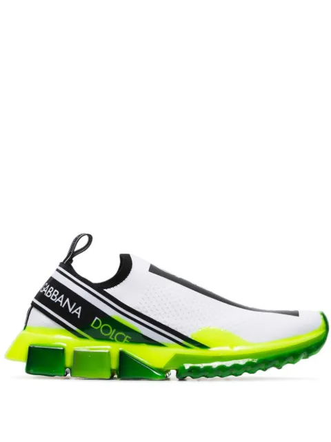 Dolce & Gabbana white knitted slip-on low-top sneakers