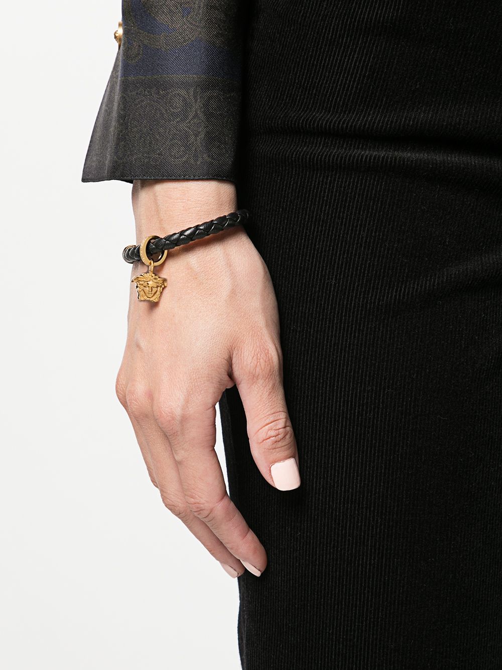 Image 2 of Versace Medusa braided leather bracelet