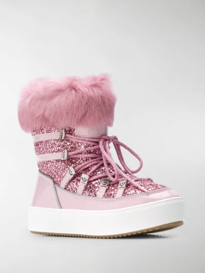 Chiara Ferragni fur-lined snow boots 