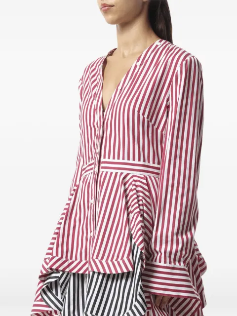 Alexander McQueen ruffled striped dress