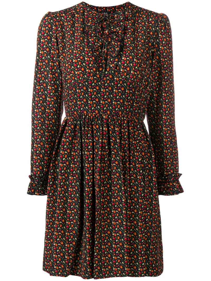 A.P.C. расклешенное платье с принтом