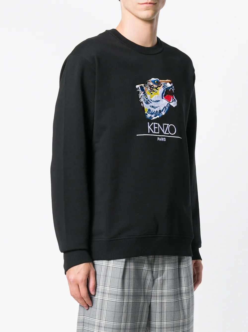  Kenzo Tiger Sweatshirt Mit Logo   Schwarz 