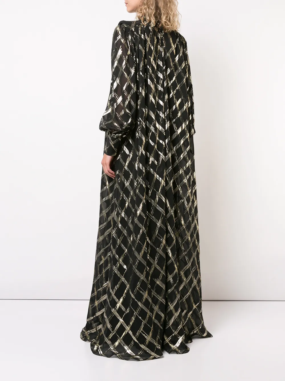 Alberta Ferretti oversized maxi jurk met col Zwart