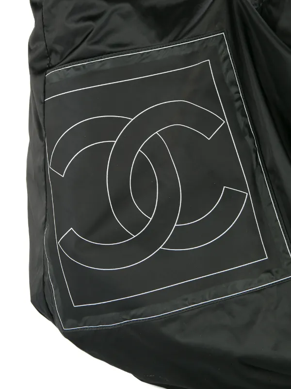 CHANEL Pre-Owned Sports Line Jumbo XL Shoulder Tote Bag Black