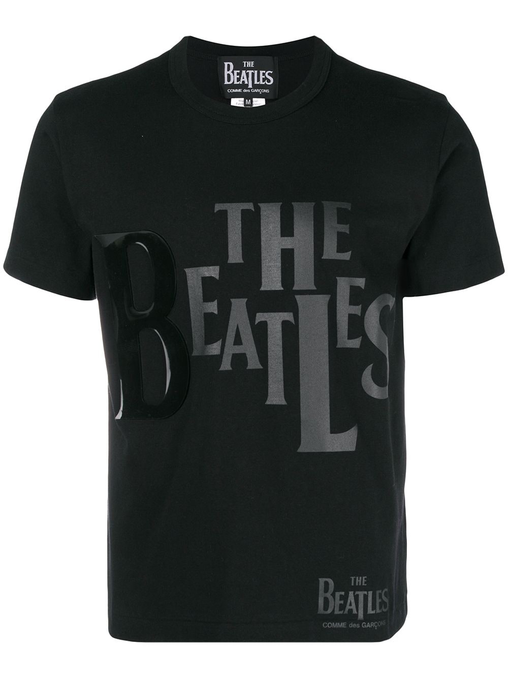The Beatles X Comme Des Garçons lyrics printed T-shirt Zwart