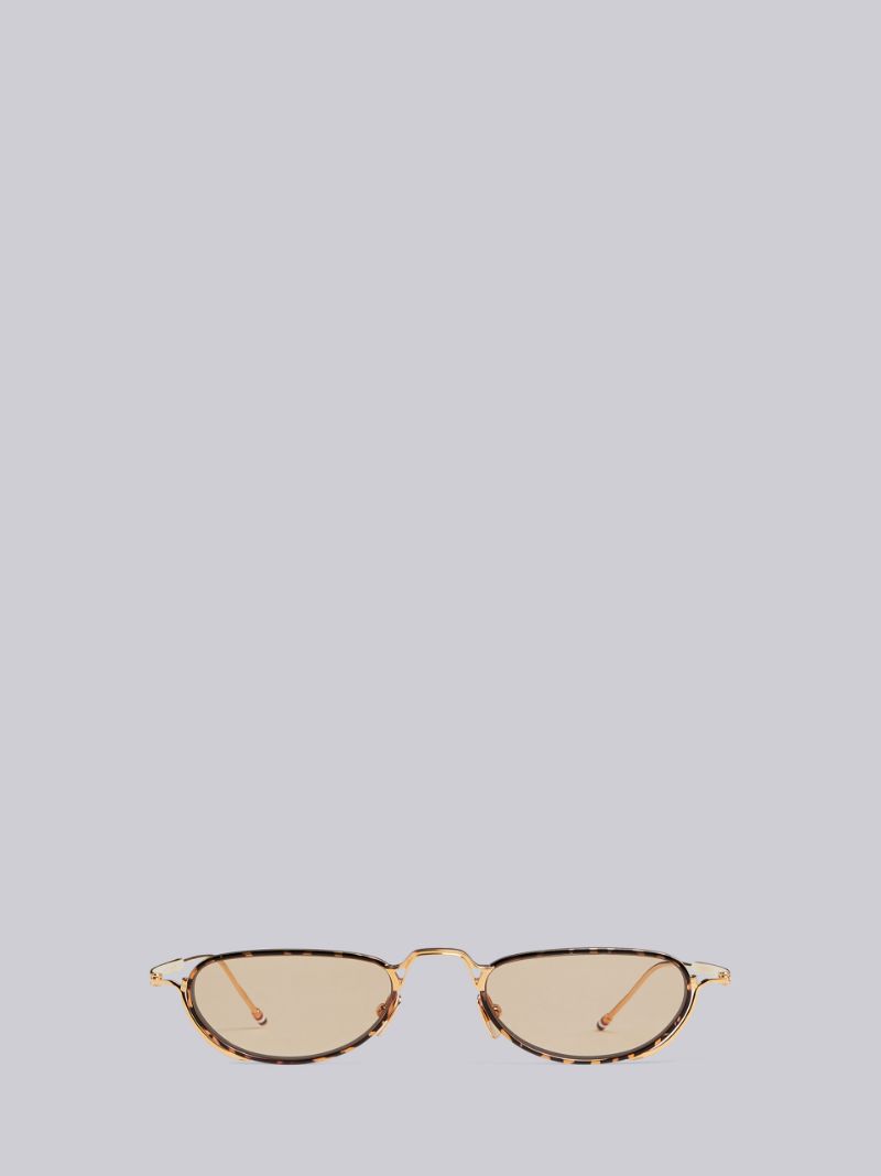 White Gold & Tortoise Sunglasses | Thom Browne Official