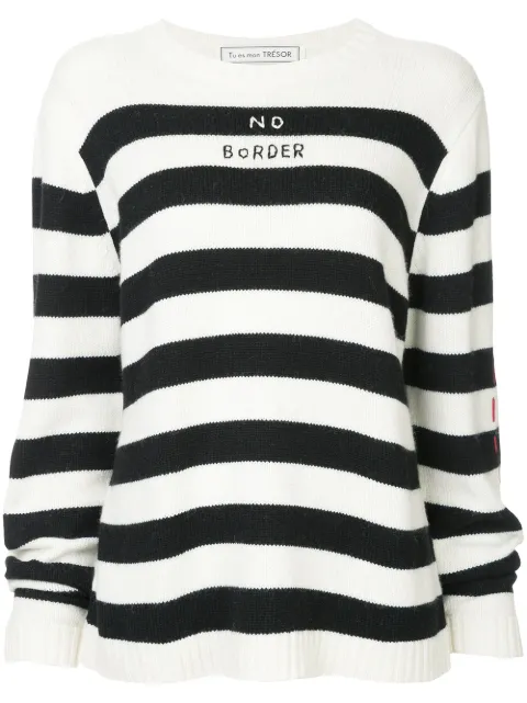 Click to view more detailed imagery on our partner's website Tu Es Mon Tresor Tu Es Mon TrÉsor Striped Sweater - White
