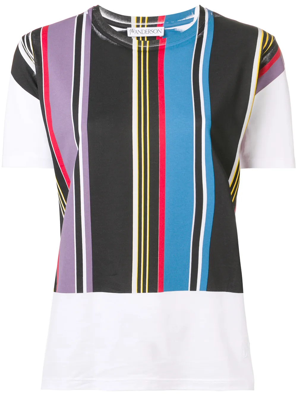JW Anderson T-Shirt mit gestreiftem Einsatz - Weiß