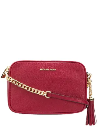 michael kors red camera bag