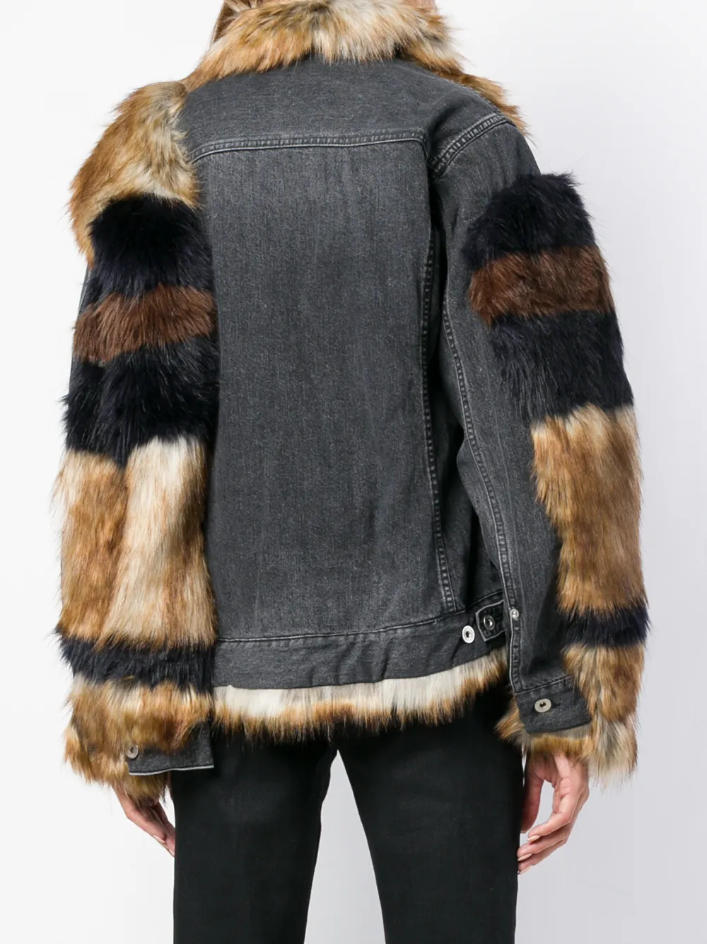 sacai denim fur jacket