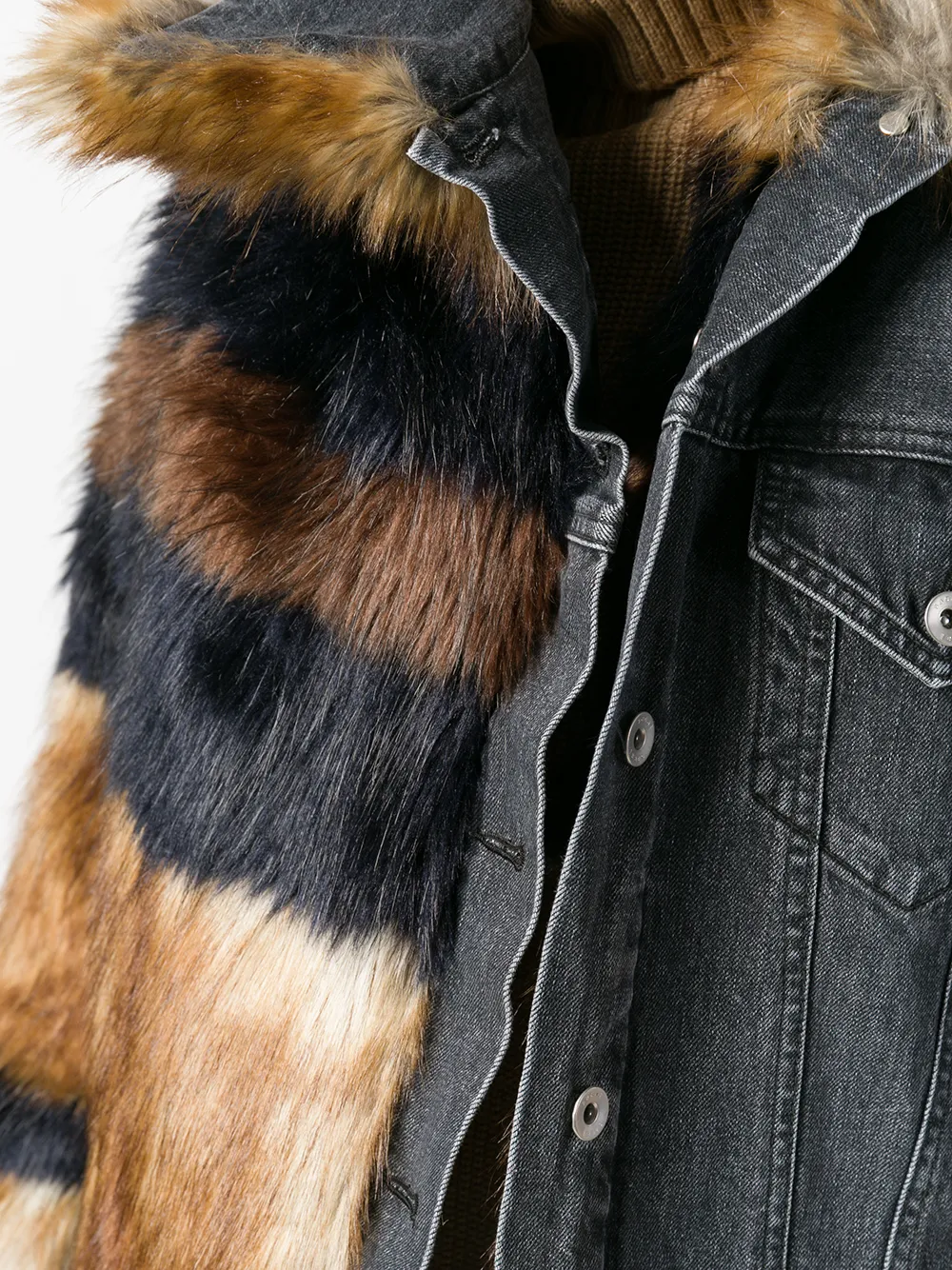 sacai denim fur jacket