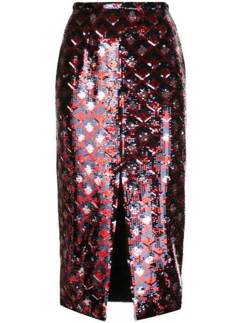 Rochas sequin midi skirt