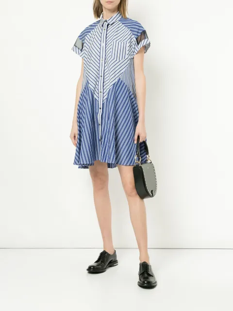 Sacai ストライプ シャツワンピース Farfetch
