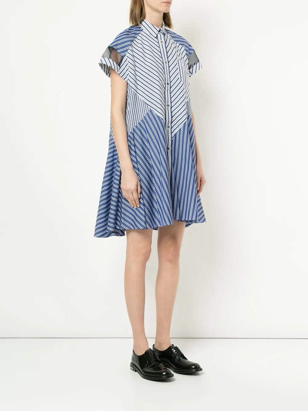Sacai ストライプ シャツワンピース Farfetch