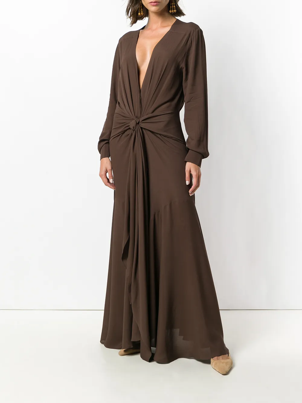 Jacquemus long flared dress - Bruin