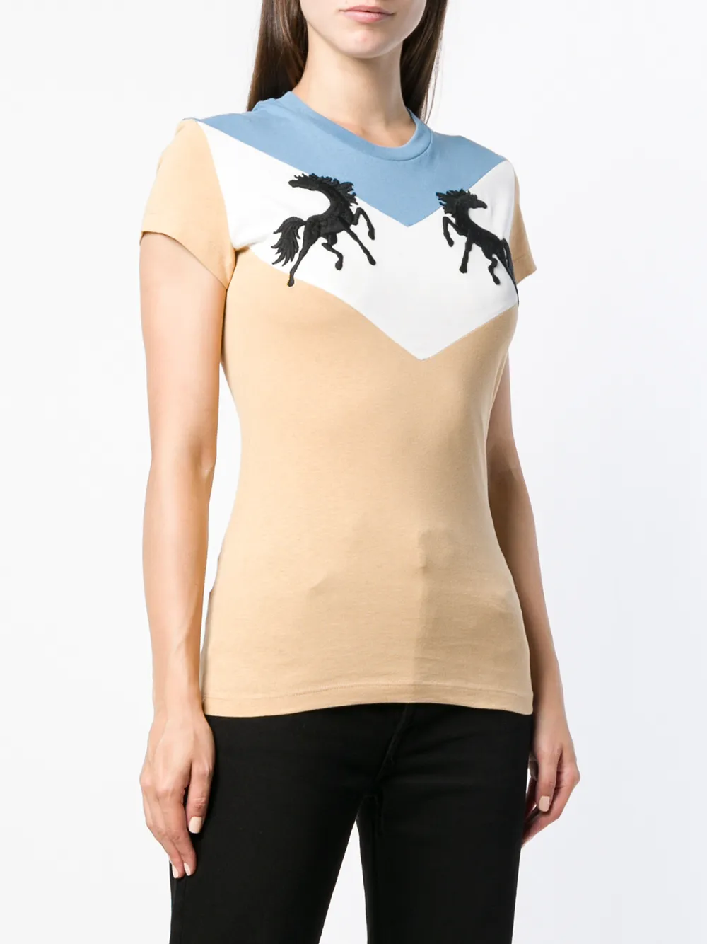 Off-White Twisting Horses T-shirt Beige