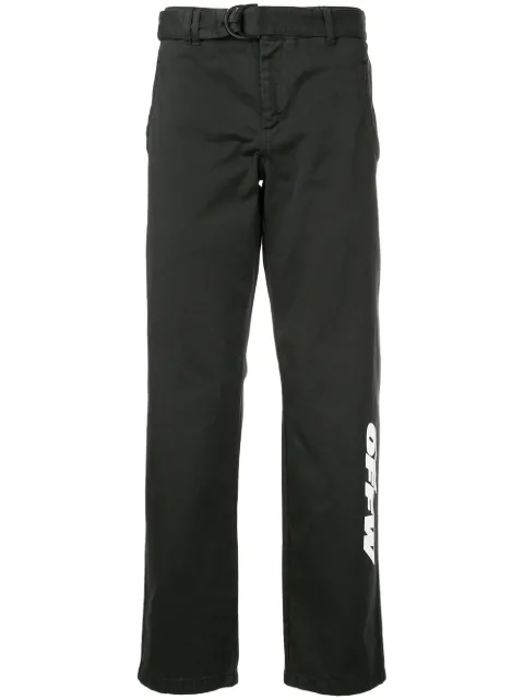 Off-White logo straight-leg trousers