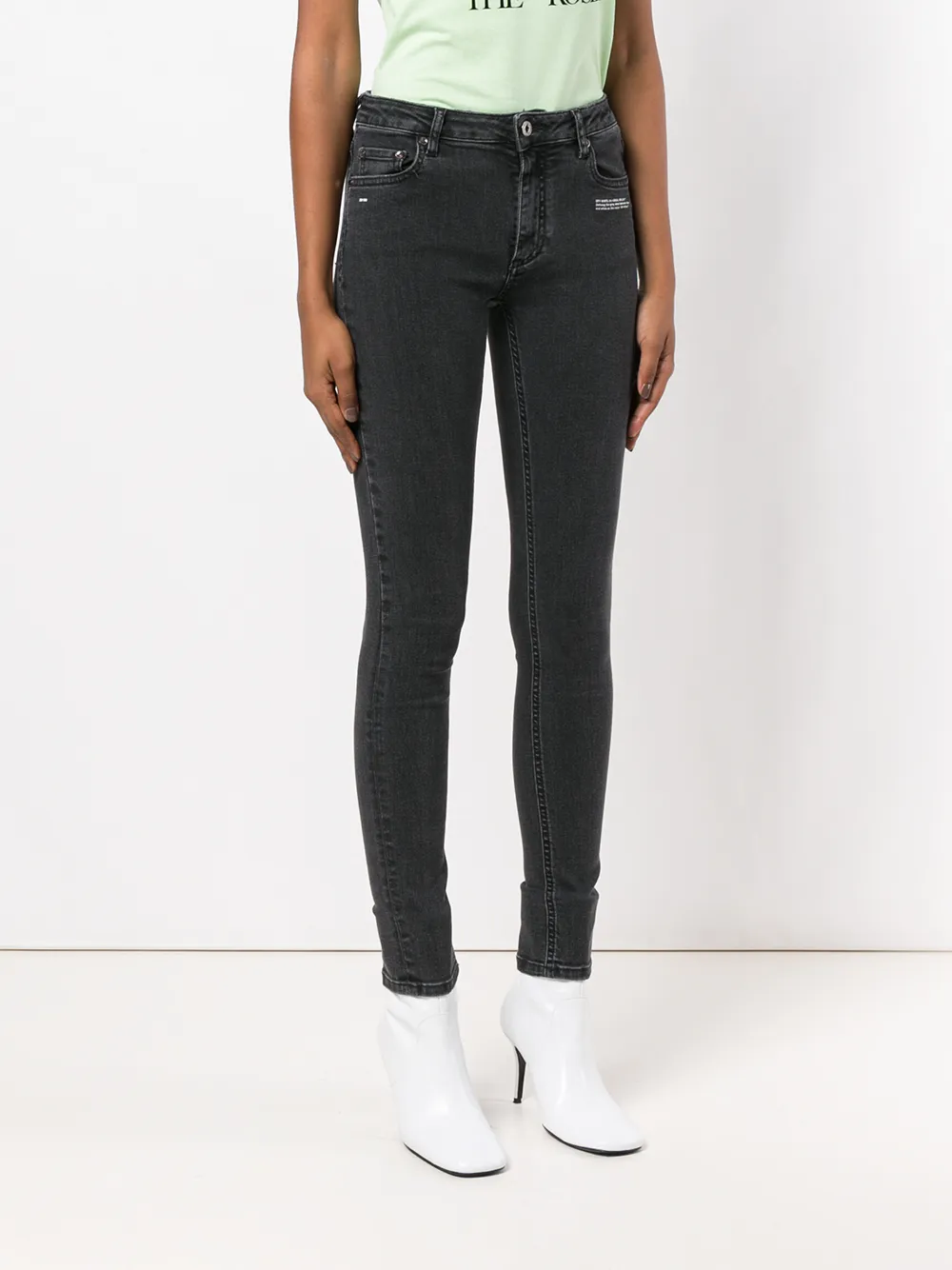 Off-White Vintage Skinny Jeans Zwart