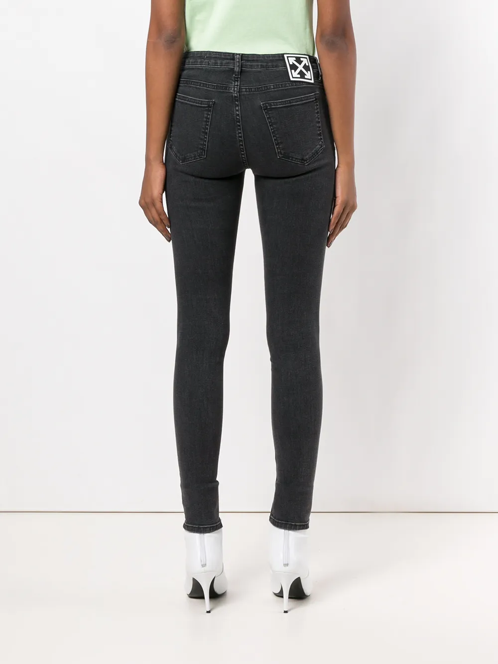 Off-White Vintage Skinny Jeans Zwart