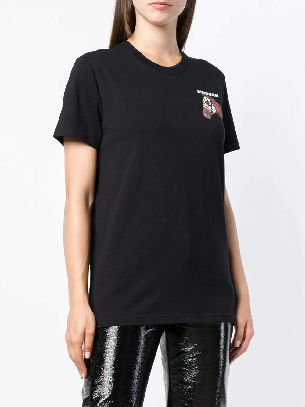 Off-White Horse print T-shirt Zwart
