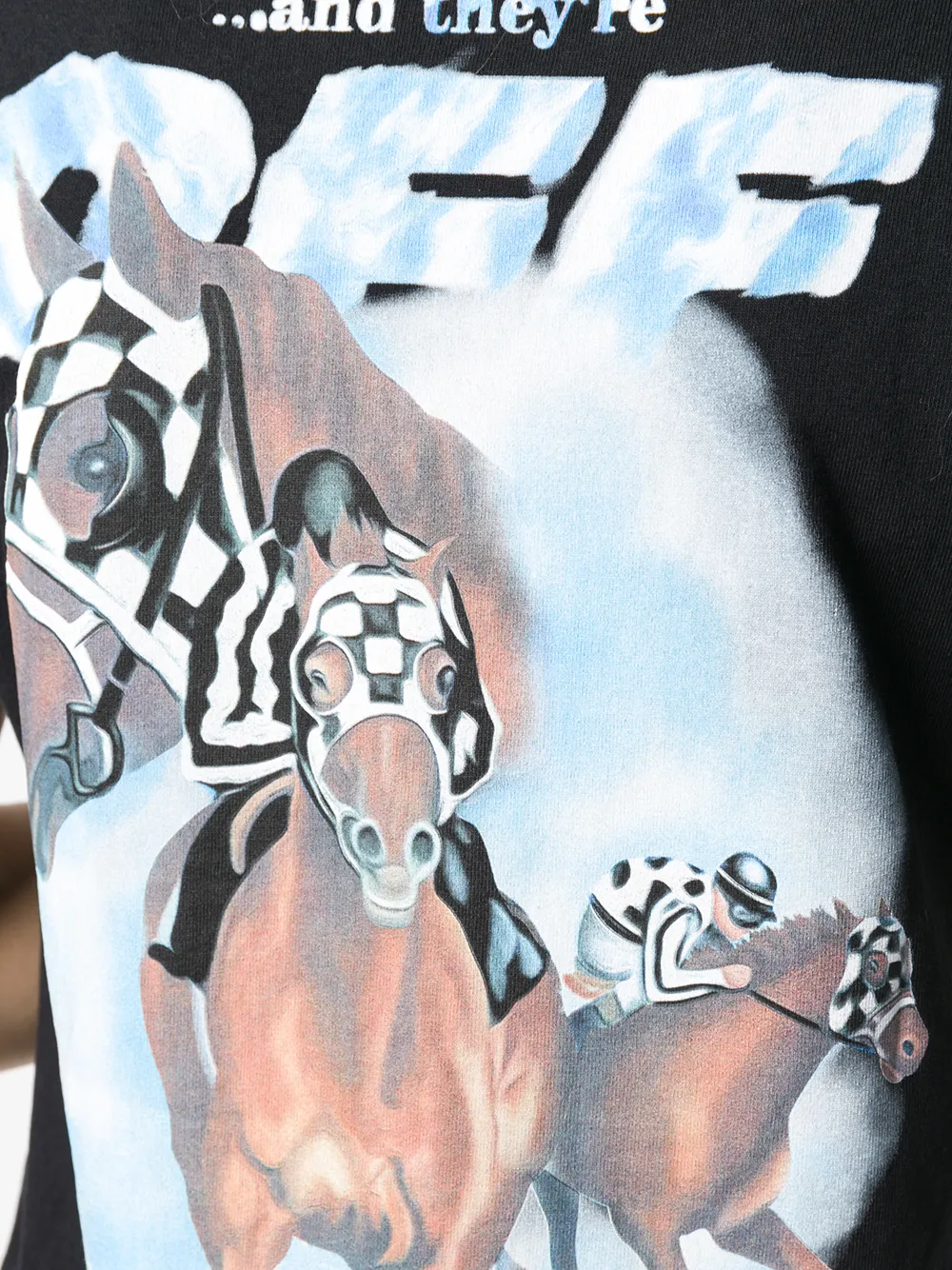 Off-White Horse print T-shirt Zwart