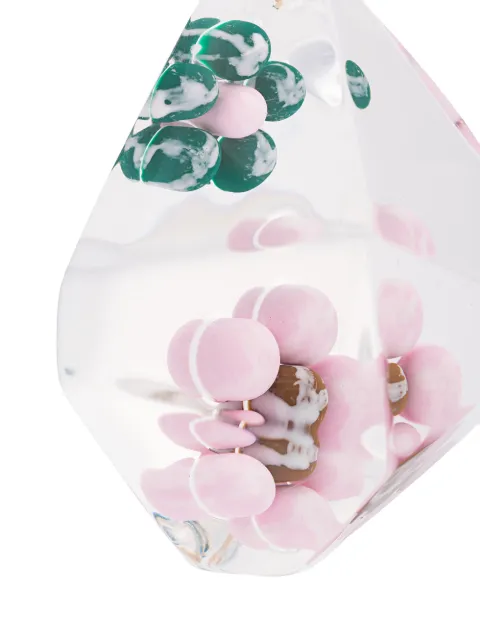 MARNI MARNI SUSPENDED FLOWER DROP EARRINGS - WHITE