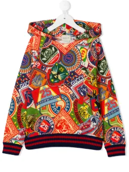 logo patch printed hoodie