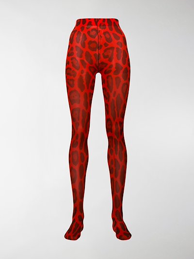 TOM FORD leopard-print tights red | MODES