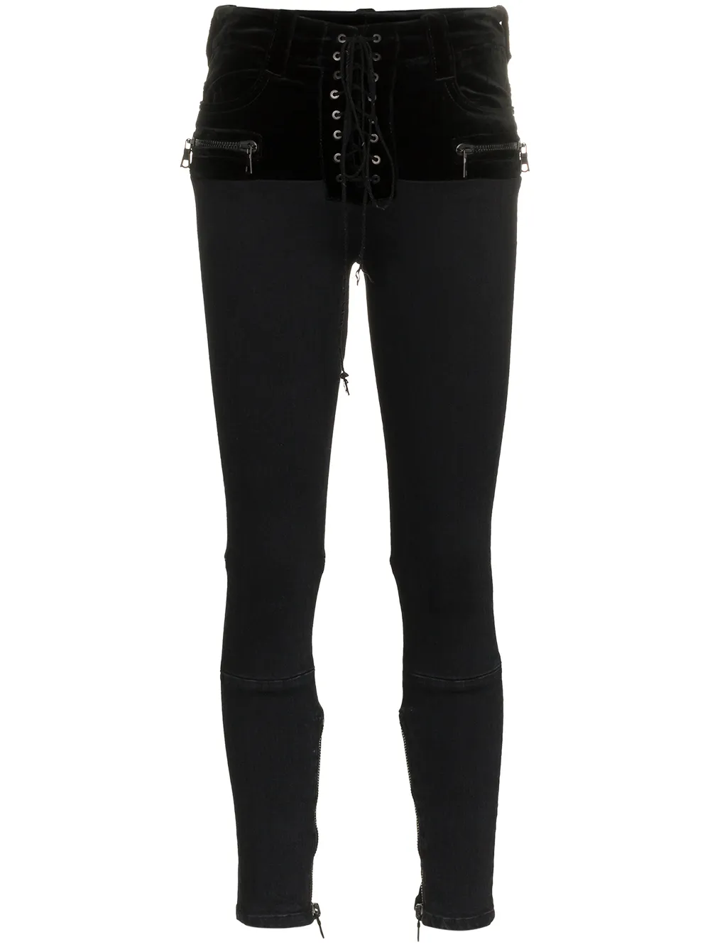 UNRAVEL PROJECT front fastened skinny jeans | Black | Image 1