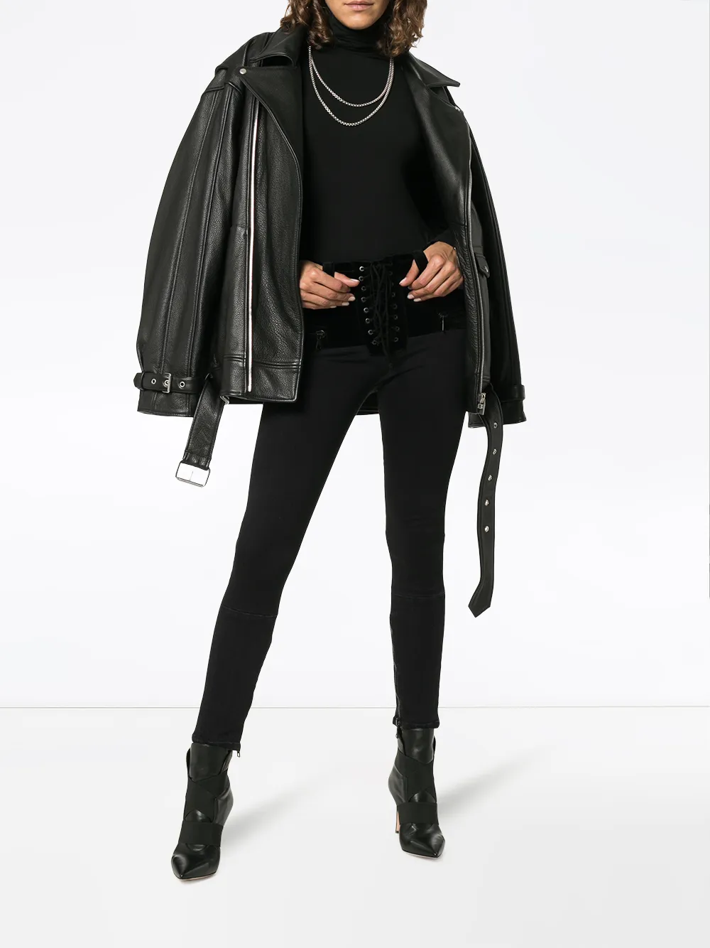 UNRAVEL PROJECT Skinny jeans met ritssluiting voorzijde - Zwart