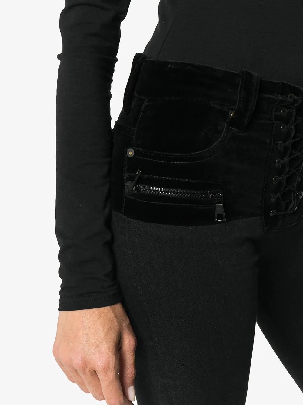 UNRAVEL PROJECT Skinny jeans met ritssluiting voorzijde Zwart