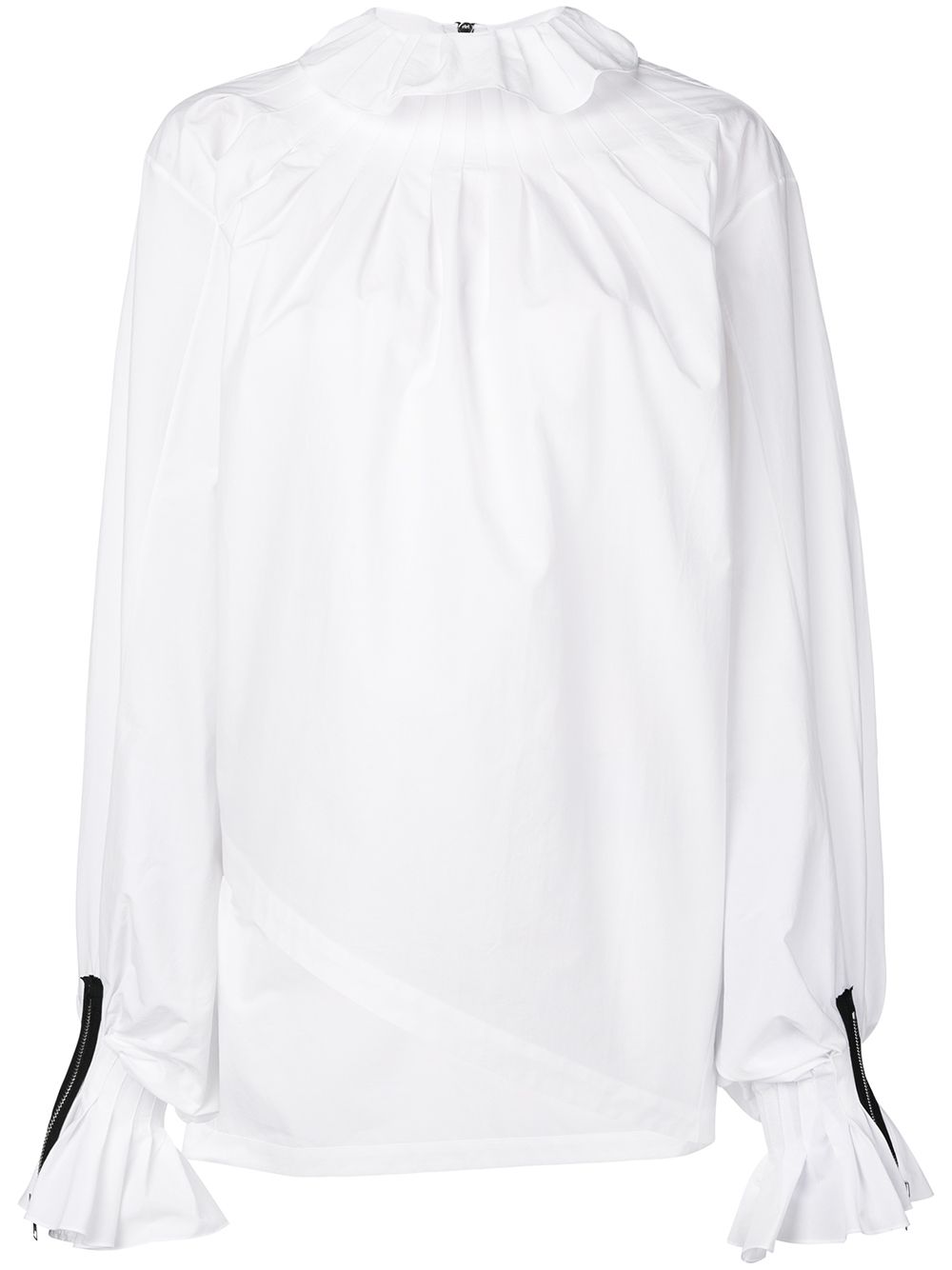 фото JW Anderson асимметричная блузка с плиссировкой