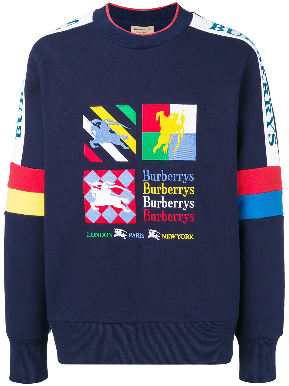 Burberry Colour Block Embroidered Archive Logo Sweater Farfetch Com